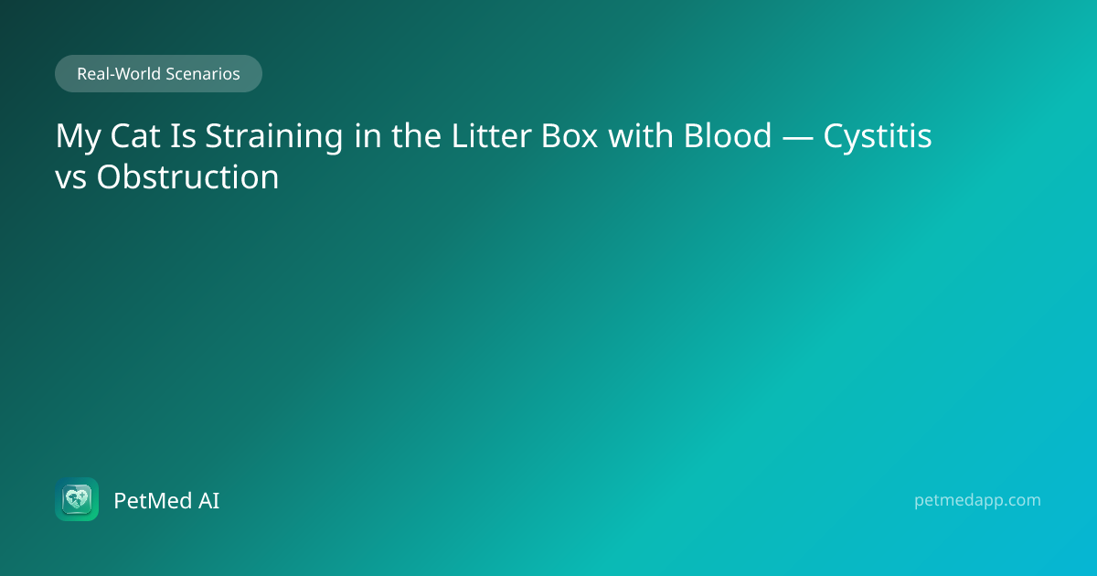 My Cat Is Straining in the Litter Box with Blood — Cystitis vs ...