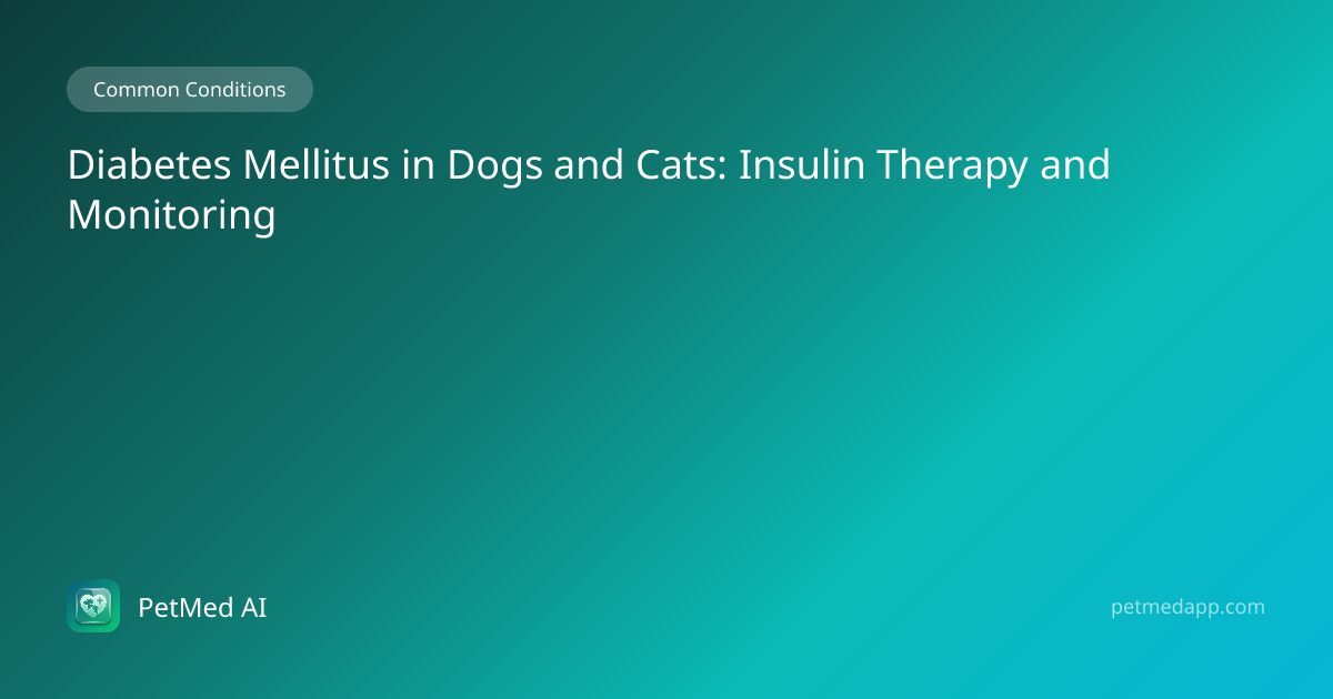 Diabetes Mellitus in Dogs and Cats: Insulin Therapy and Monitoring ...