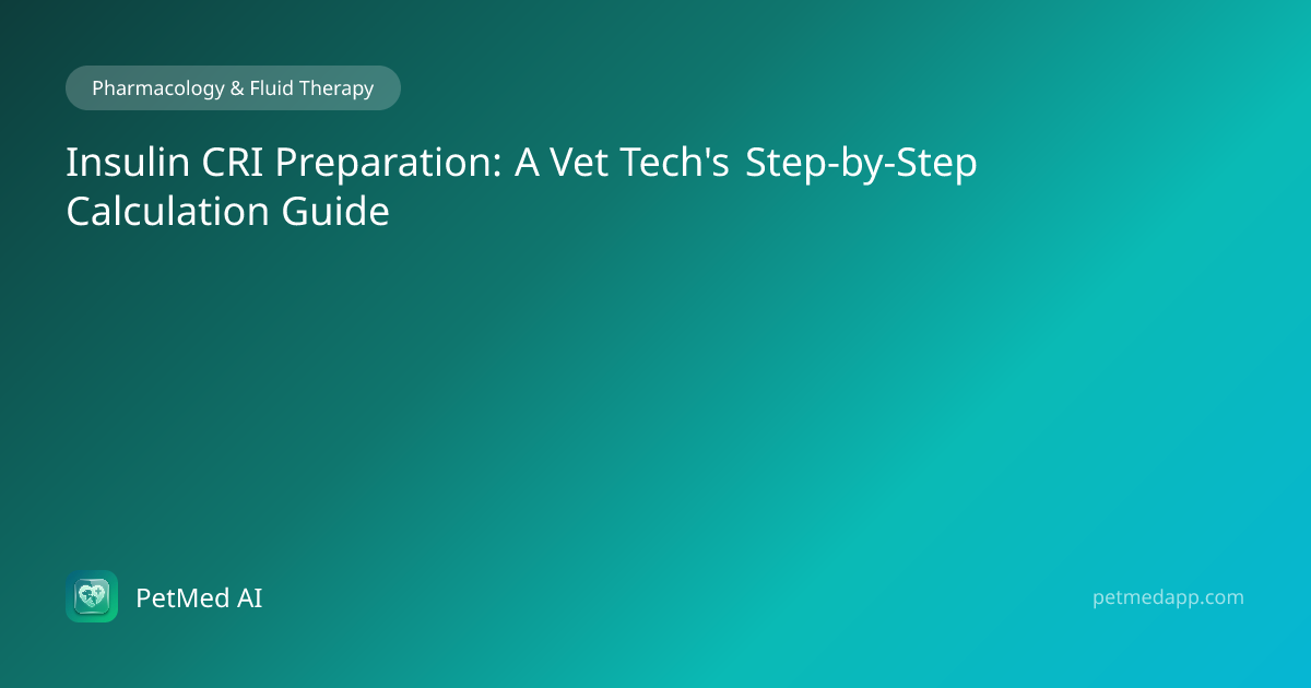 Insulin CRI Preparation: A Vet Tech's Step-by-Step Calculation Guide ...